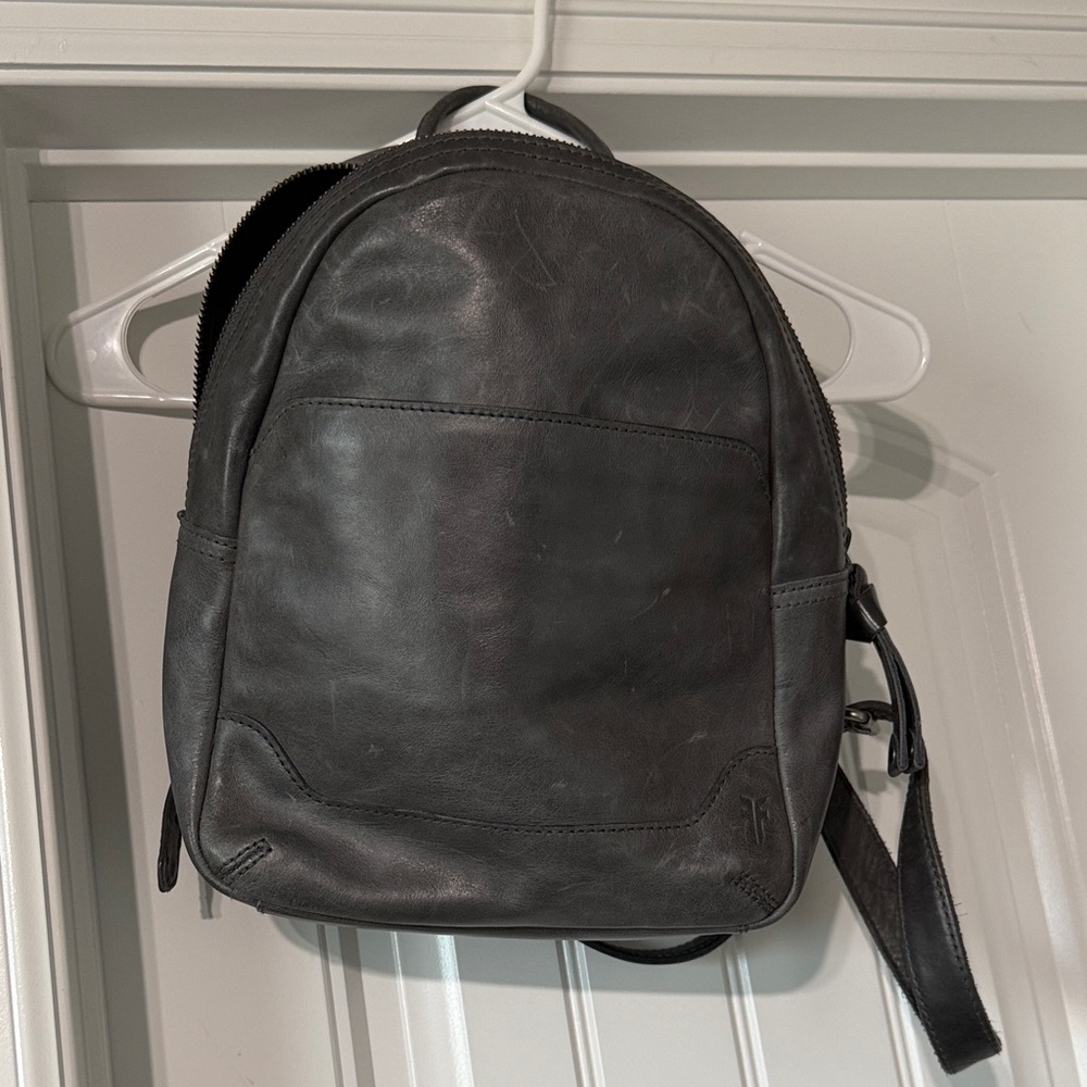 Dark grey Leather Frye Backpack